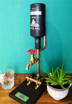 Personalised Copper Pipe Drink Dispenser With Red Tap, 3 of 5