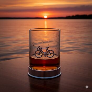 Personalised Cycling Glass With Motif And Engraved Collar, 7 of 12