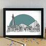 Blackpool Skyline Landmarks Art Print Unframed, thumbnail 1 of 6