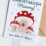 Mummy Christmas Card With Cute Toadstools, thumbnail 2 of 5