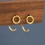 Tiny Circle Huggie Hoop Earrings In Sterling Silver, thumbnail 7 of 12