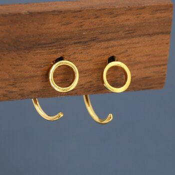Tiny Circle Huggie Hoop Earrings In Sterling Silver, 7 of 12