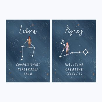 Star Sign Zodiac Astrology A4 Wall Art Print, 5 of 8