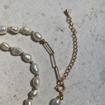 Freshwater Pearl And 18ct Gold Vermeil Necklace, 4 of 8