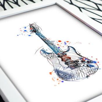 Electric Guitar Sketch Print, 3 of 4