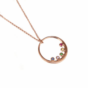Birthstone Personalised Circle Necklace, 8 of 10