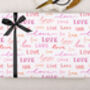 Valentine Wrapping Paper With Love Pattern, Three Sheet Pack, thumbnail 3 of 3