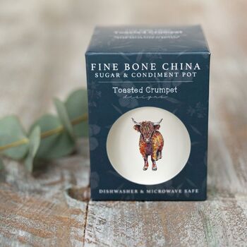 Highland Cow Boxed Fine Bone China Sugar Pot, 2 of 2