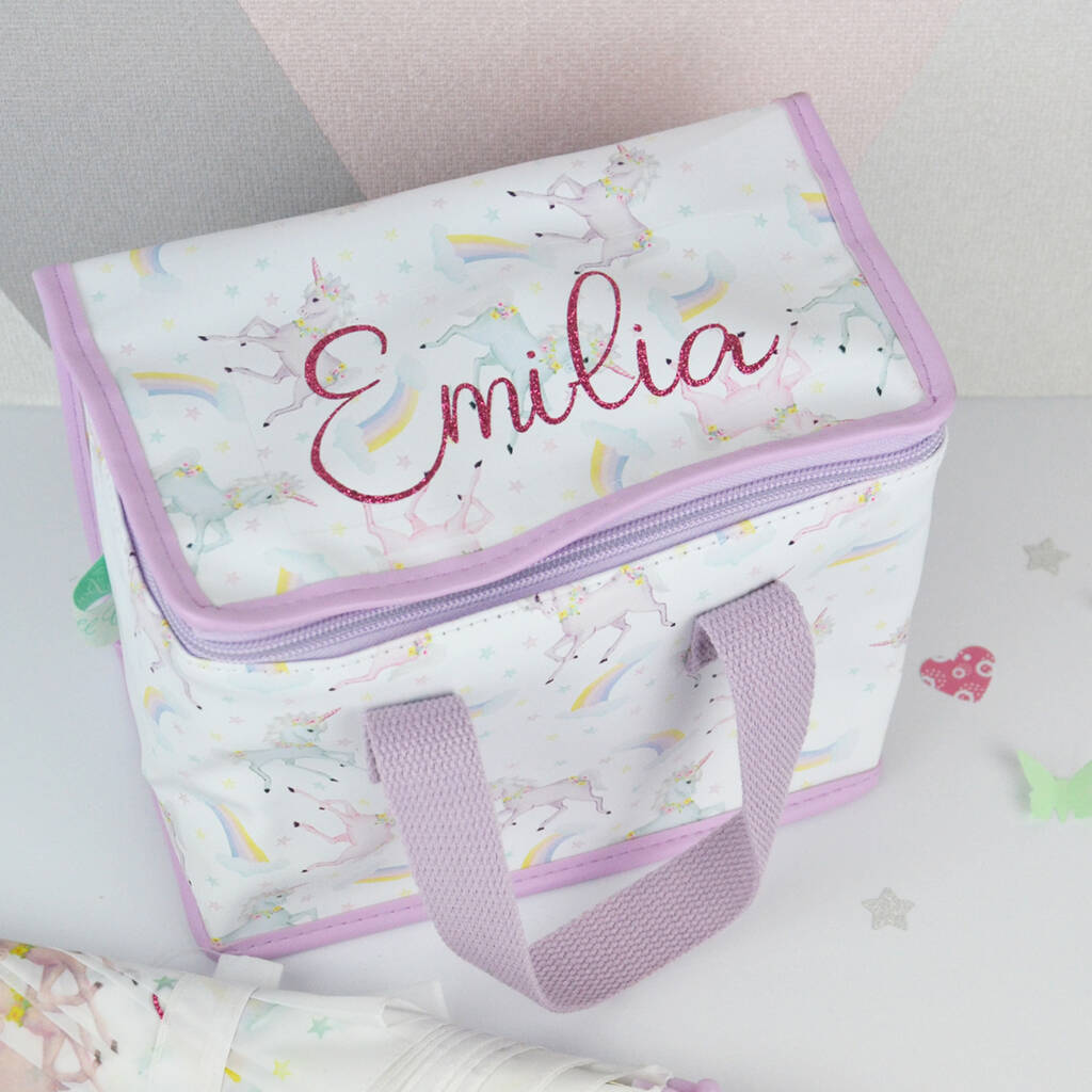 Personalised Kids Unicorn Lunch Bag, 1 of 2