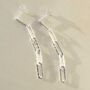 Sterling Silver Hammered Paperclip Stud Earrings, thumbnail 2 of 5