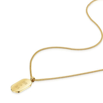 Pill Dog Tag Necklace 18 K Gold Plated Steel, 6 of 7