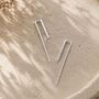Bar Sterling Silver Linear Drop Earrings, thumbnail 2 of 5