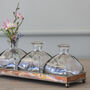 Copper Tray With Three Glass Bottle Vases, thumbnail 1 of 3