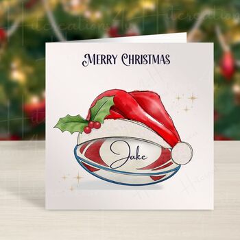 Personalised Rugby Christmas Card, 2 of 4