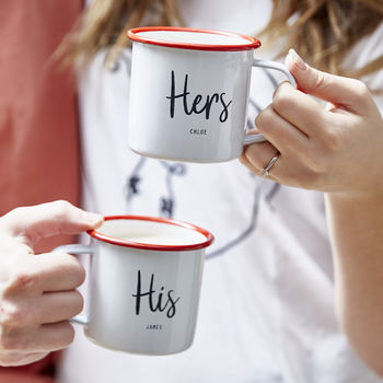 Personalised His And Hers Enamel Mugs, 10 of 10