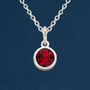 Personalised Sterling Silver July Ruby Birthstone Necklace, thumbnail 2 of 12