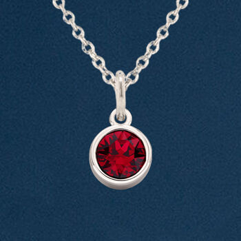 Personalised Sterling Silver July Ruby Birthstone Necklace, 2 of 12