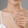 Square Malachite Gemstone Pendant Necklace, thumbnail 2 of 9