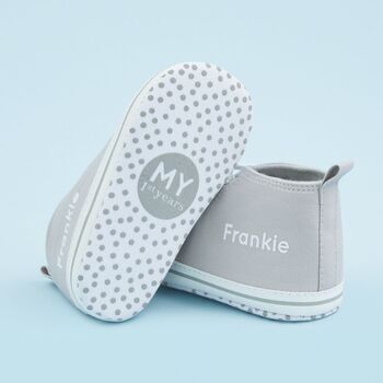 Personalised Grey High Top Trainers, 2 of 5