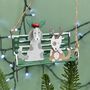 Personalised Christmas Dogs On A Park Bench Bauble, thumbnail 2 of 3