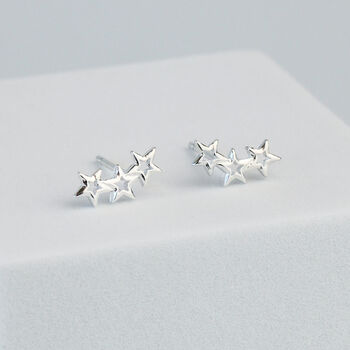 Sterling Silver Tiny Star Constellation Stud Earrings, 4 of 6