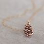 Tiny Pine Cone Charm Necklace, thumbnail 5 of 12