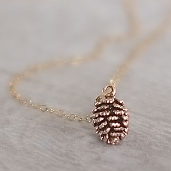 Tiny Pine Cone Charm Necklace, 5 of 12