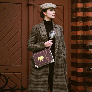 Sherlock Holmes Silhouette Burgundy Book Small Handbag, 6 of 9
