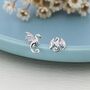 Tiny Mismatched Dragon Stud Earrings In Sterling Silver, thumbnail 1 of 11