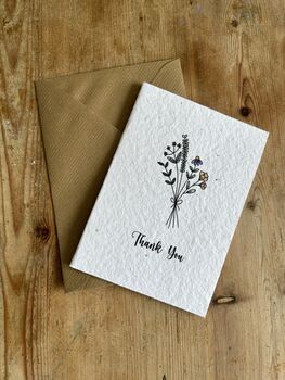 Handmade Plantable Wildflower Seeded Thank You Cards, 6 of 12