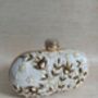 Off White Oval Floral Clutch, thumbnail 1 of 11