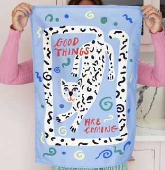 Personalised Good Things Are Coming Tea Towel, 3 of 3