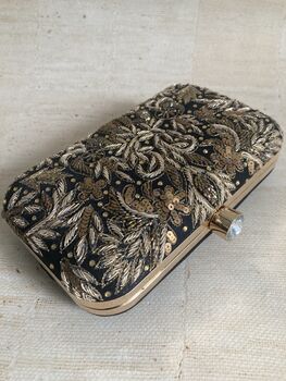 Black Handcrafted Rectangular Clutch Bag, 6 of 9
