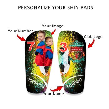 Personalised Custom Shin Pads Kids Football Gift, 4 of 7