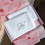 Personalised Initials Heart Handkerchief With Date, thumbnail 4 of 6