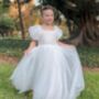 Clara White Communion On Flower Girl Dress, thumbnail 7 of 8