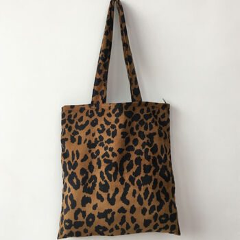 Leopard Black Tote Shoulder Bag, Back To School Bag, 3 of 6