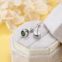 Emerald Green Bezel Cz Crystal Stud Earrings, thumbnail 4 of 12