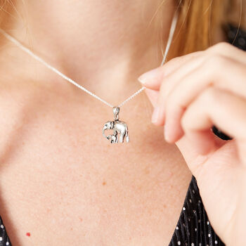 Mother And Daughter Elephant Pendant Necklace, 2 of 5