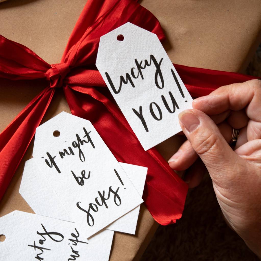Modern Hand Lettered Christmas Gift Tags, 1 of 6