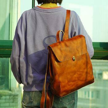 Minimalist Leather Backpack For Ladies, 9 of 12
