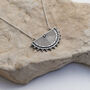 Sterling Silver Geometric Half Moon Necklace, thumbnail 2 of 4