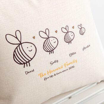 Personalised Family Bees Cushion, 4 of 5
