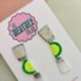 Tequila And Lime Resin Glitter Earrings / Funny Tequila Lover Gift / Mexico Vacation Jewellery, thumbnail 5 of 6