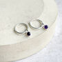 Sterling Silver And Birthstone Mini Hoop, thumbnail 4 of 11