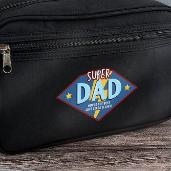 Personalised Super Dad Toiletry Bag, 2 of 3