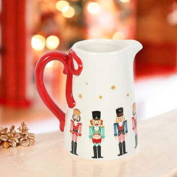 Christmas Nutcracker Flower Vase Festive Pitcher, 4 of 4