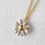 Two Tone Sterling Silver Large Daisy Pendant, thumbnail 3 of 3