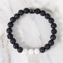 Men's Moonstone And Lava Bead June Birthstone Bracelet, thumbnail 6 of 10