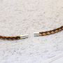 Mens Personalised Braided Cork Necklace Sterling Silver Clasp, thumbnail 3 of 8